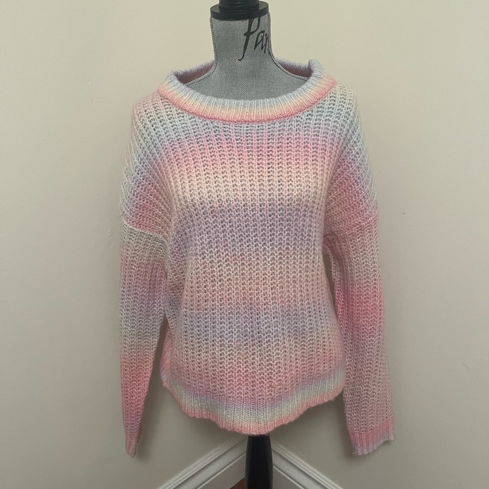 NEW Eclipse Knit Sweater in Pink/Rainbow Ombré, M